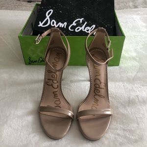 Sam Edelman Patent Leather Strap Sandal Nude
